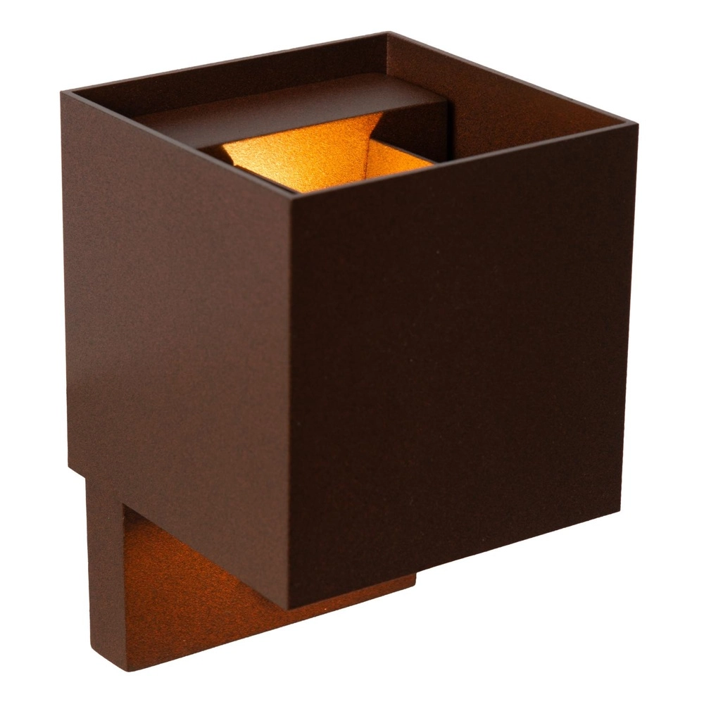 Square wall lamp Tadzio with sensor rust brown Lucide 5411212690265