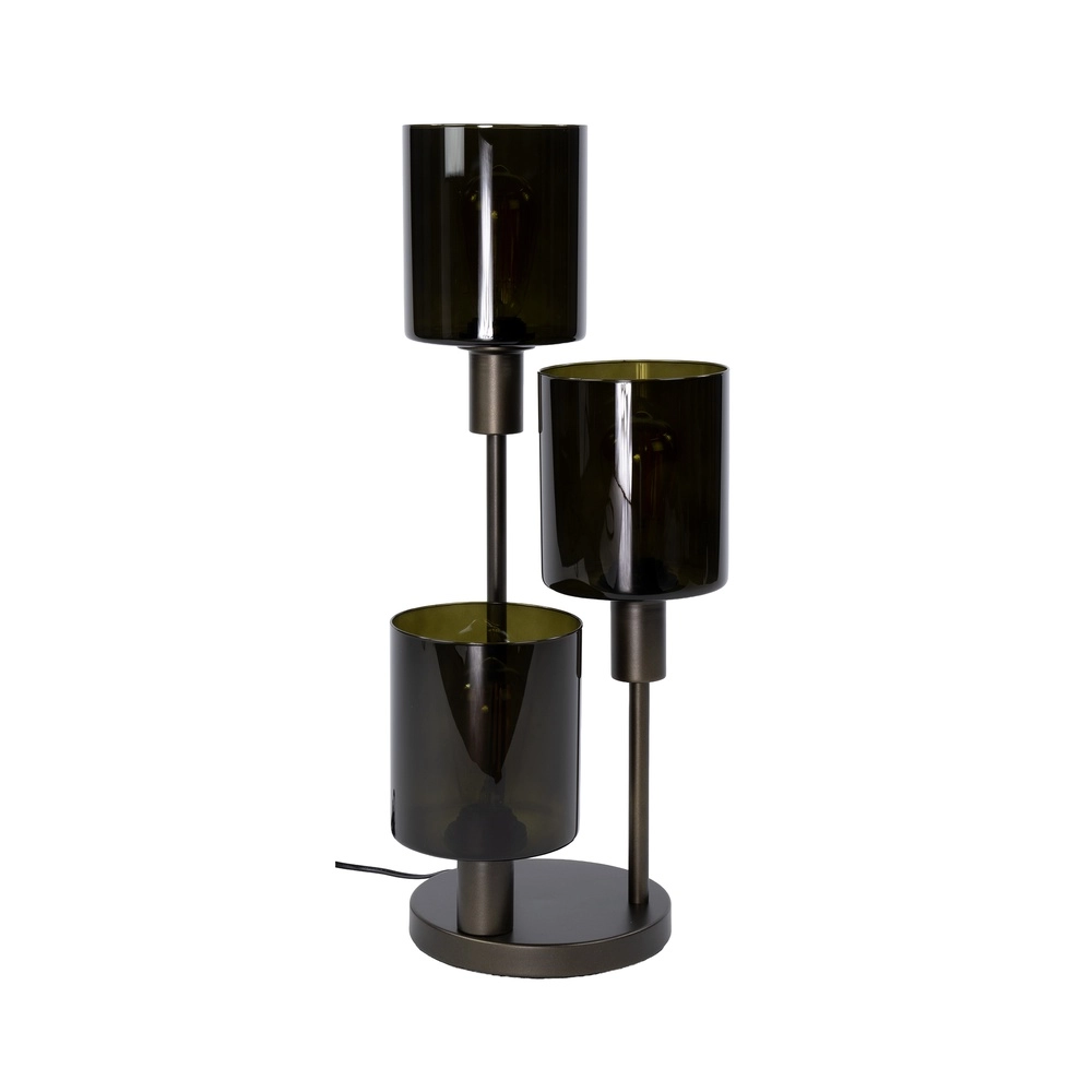 Design tafellamp Sepiora 3-lichts sienna bruin Lyora 8716803515321