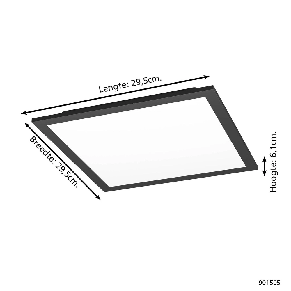 Smart ceiling light Moradillo-Z black square 29.5cm Eglo 9008606342105