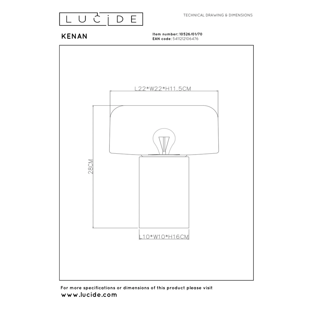 Table lamp Kenan Wood look Lucide 5411212106476
