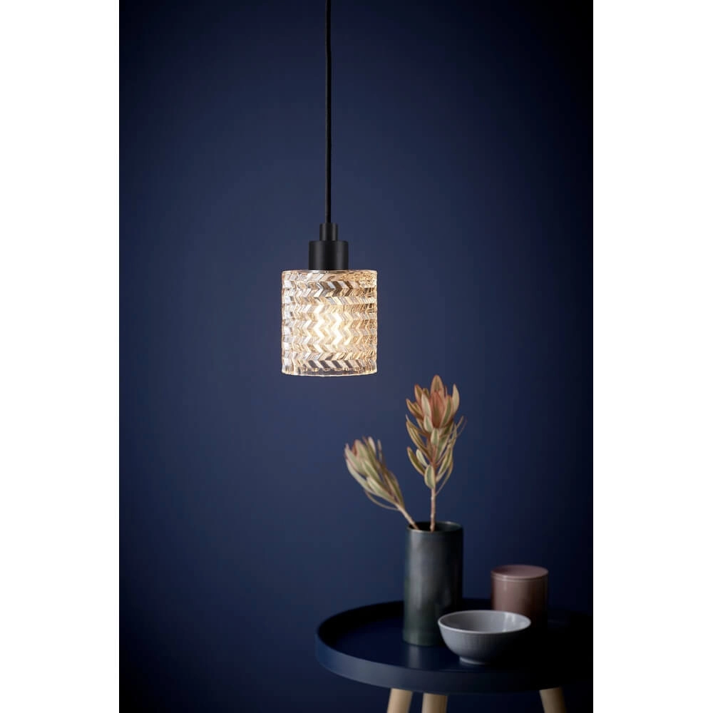 Pendant lamp Hollywood black with amber glass Nordlux 5701581405486