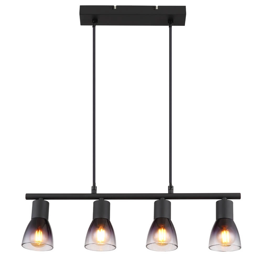Black pendant lamp Satella 4-light Globo 9007371446933