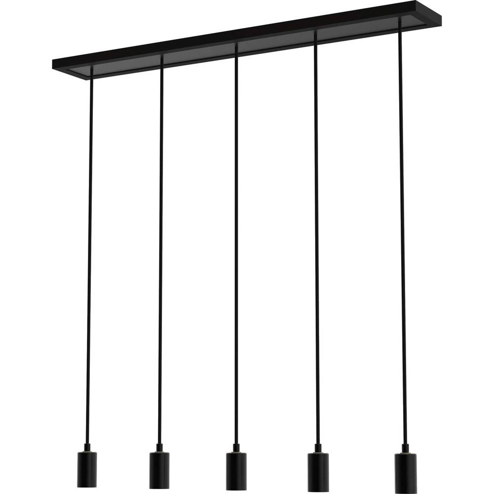 Black pendant lamp Madox 5-light straight