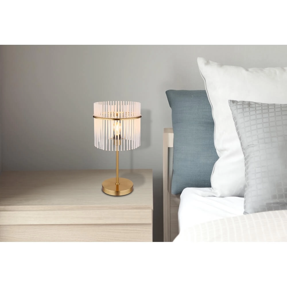 Golden table lamp Gorley with glass Ø 30cm Globo 9007371475018