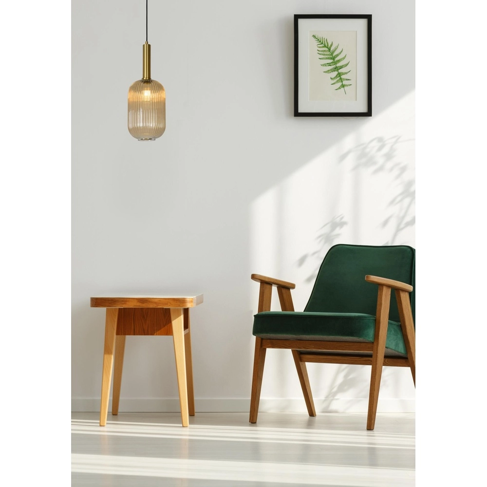 Pendant lamp Maloto Ø 20cm amber Lucide 5411212451187