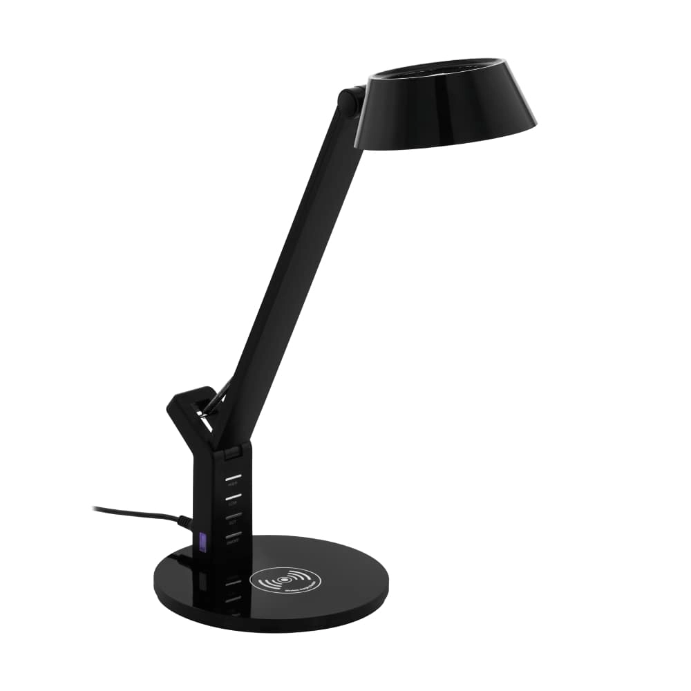 Black desk lamp Banderalo with charging panel