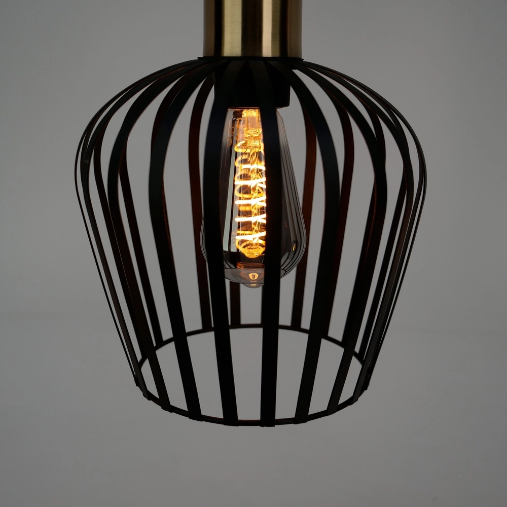 3-light pendant lamp Empoli black with gold - Ø 20cm Eglo 9008606299898