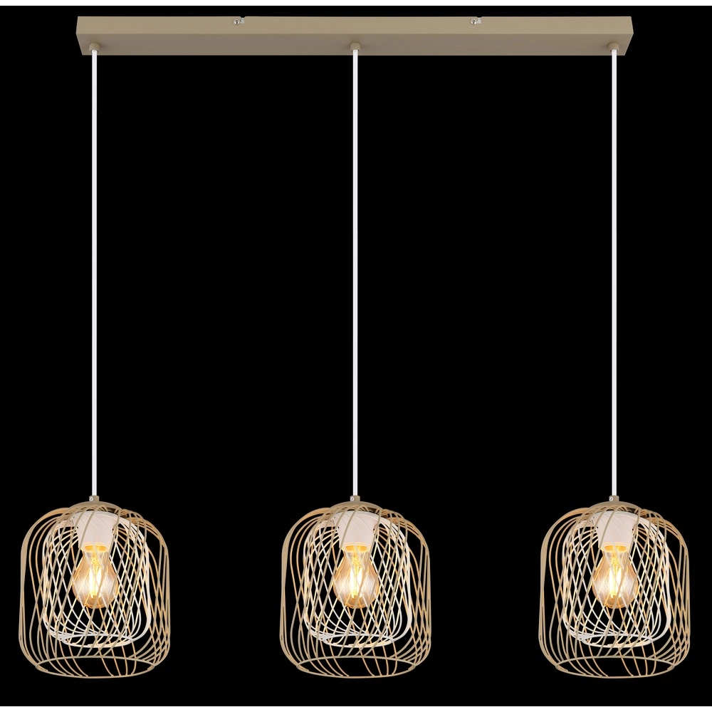 3-light pendant lamp Dichti sand brown Globo 9007371533350