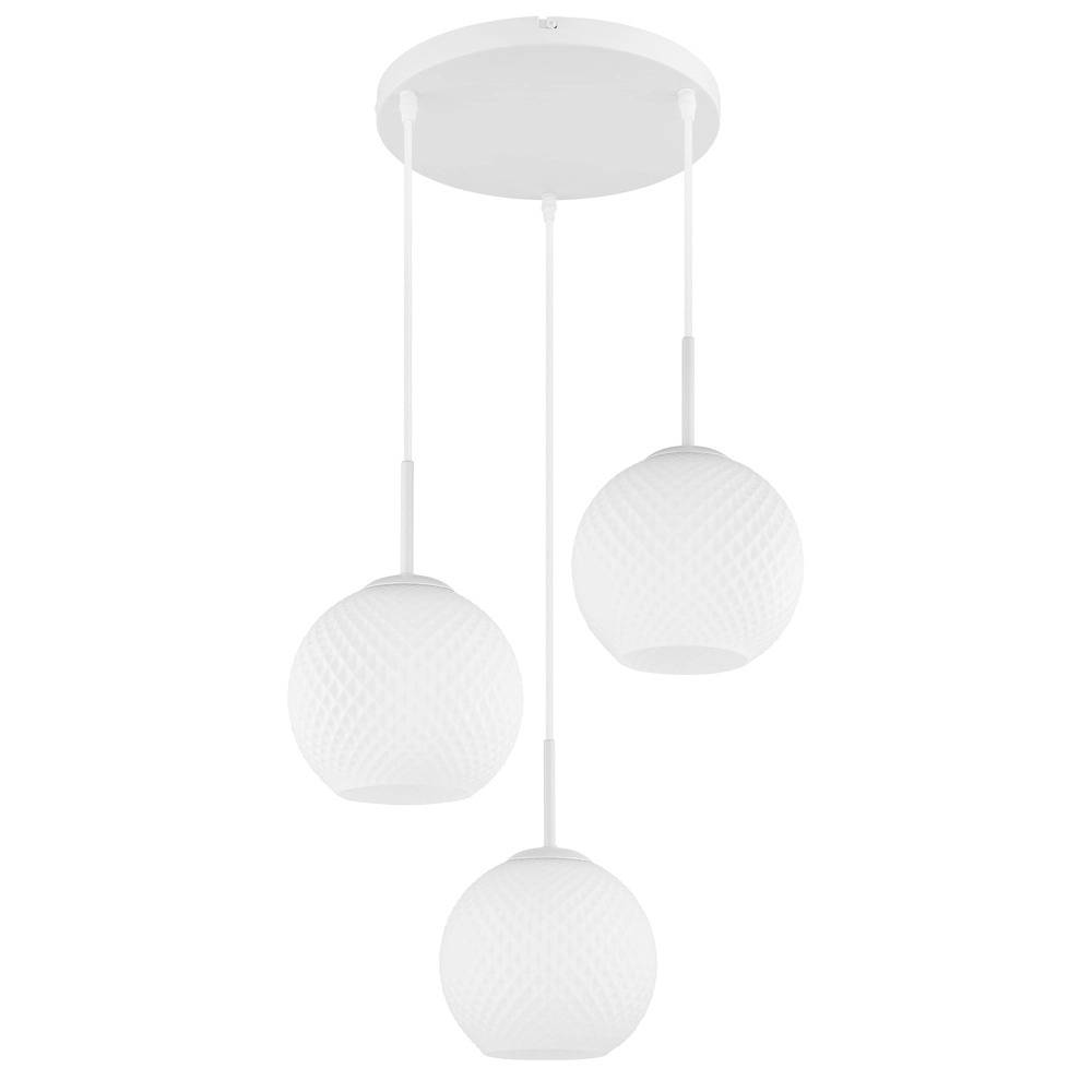 White pendant lamp Andre 3-light design Globo 9007371586462
