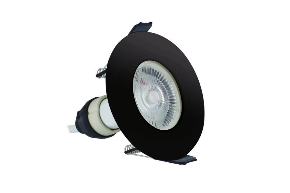 Black recessed spotlight EvoFire GU10 - round