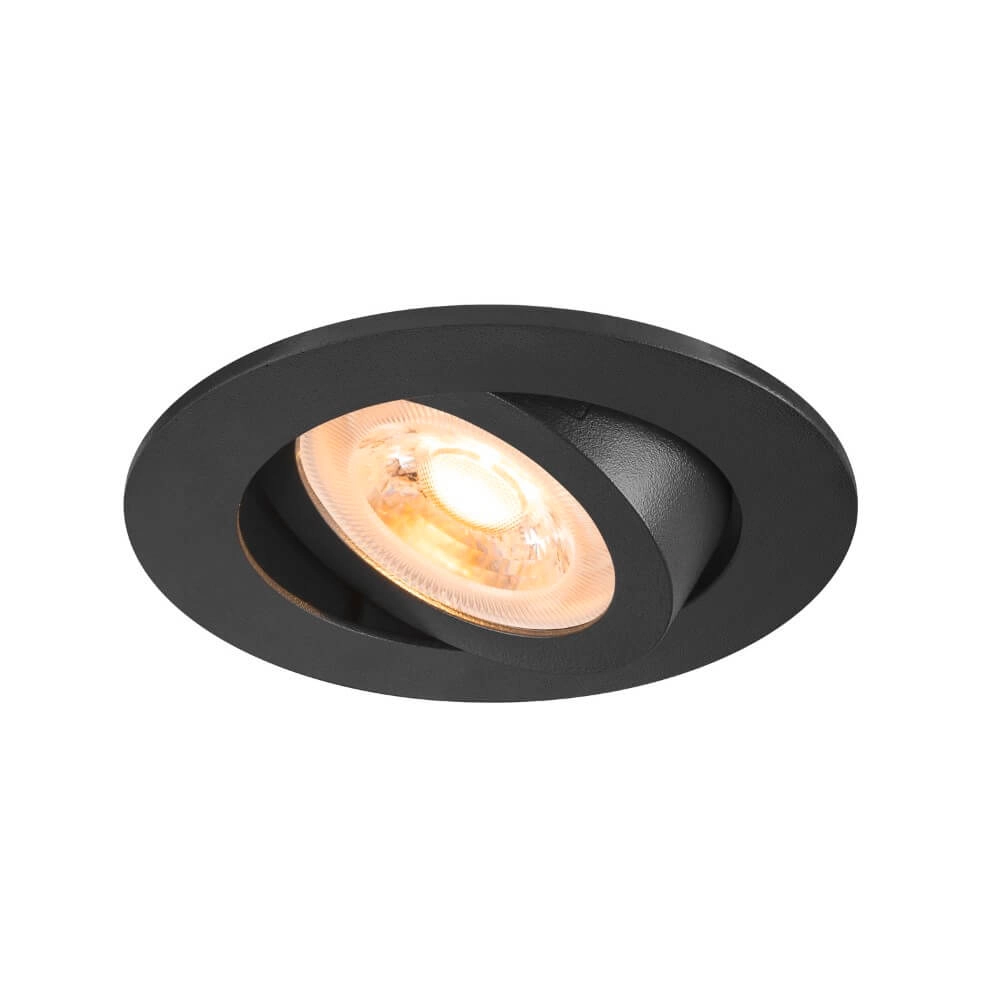 Recessed spotlight New Tria 68 round - black - GU10