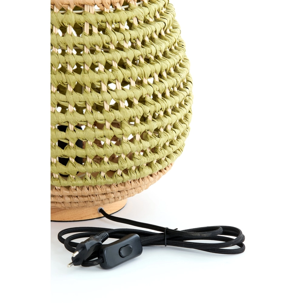 Rattan table lamp Kalipa Ø 32cm - green rattan Light & Living 8717807760502