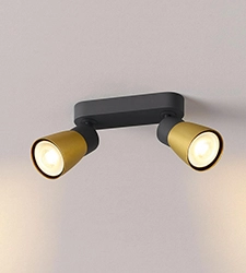 Ceiling lamp Puri 2.0 with gold against white ceiling