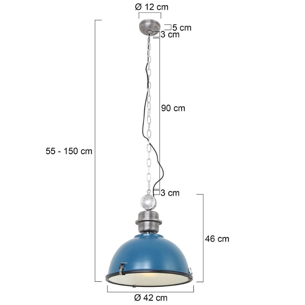 Pendant lamp Bikkel blue with metallic gray Steinhauer 8712746105162