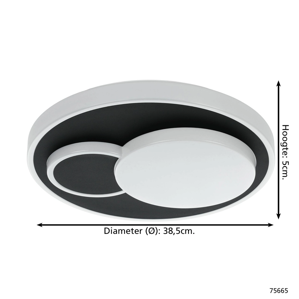 Modern ceiling lamp Lepreso black round Eglo 9002759756659