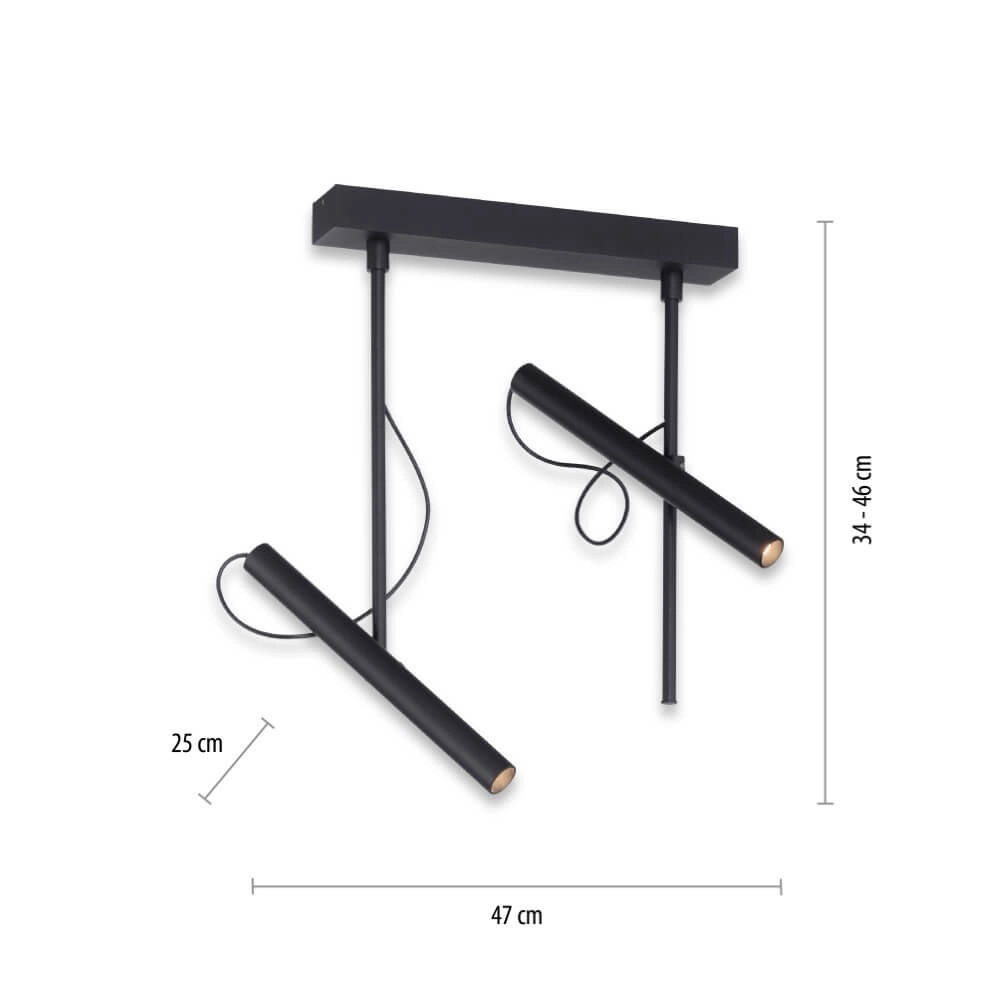 Designer ceiling lamp Pure Tutua black Paul Neuhaus 4012248365533