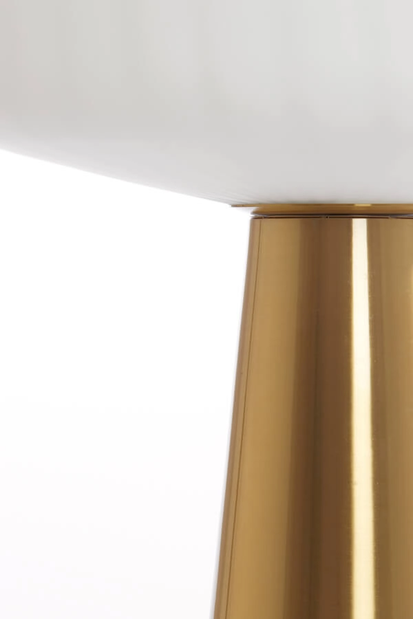 Table lamp Pleat gold with white Ø 40cm Light & Living 8717807687748