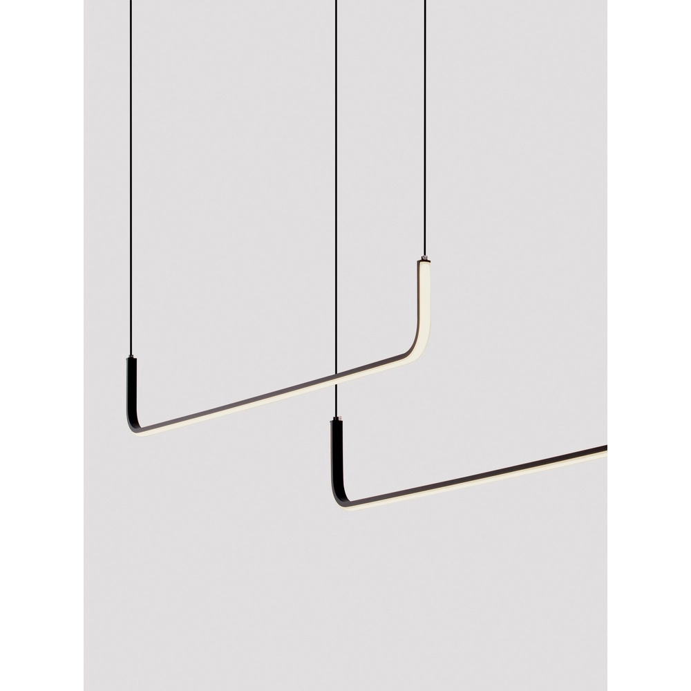 Sleek pendant lamp Strita Black Double Lyora 5212017455680