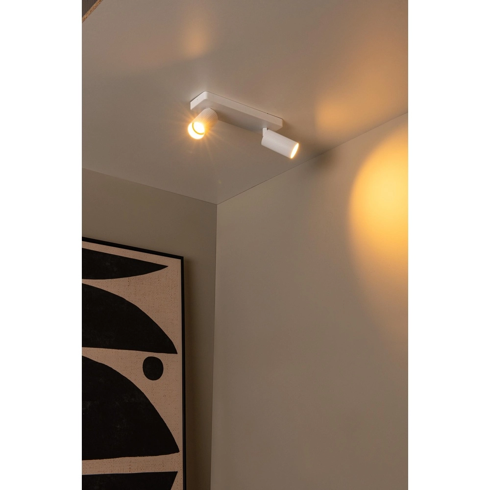 Surface-mounted ceiling spot Clubs 2-light white Lucide 5411212093516