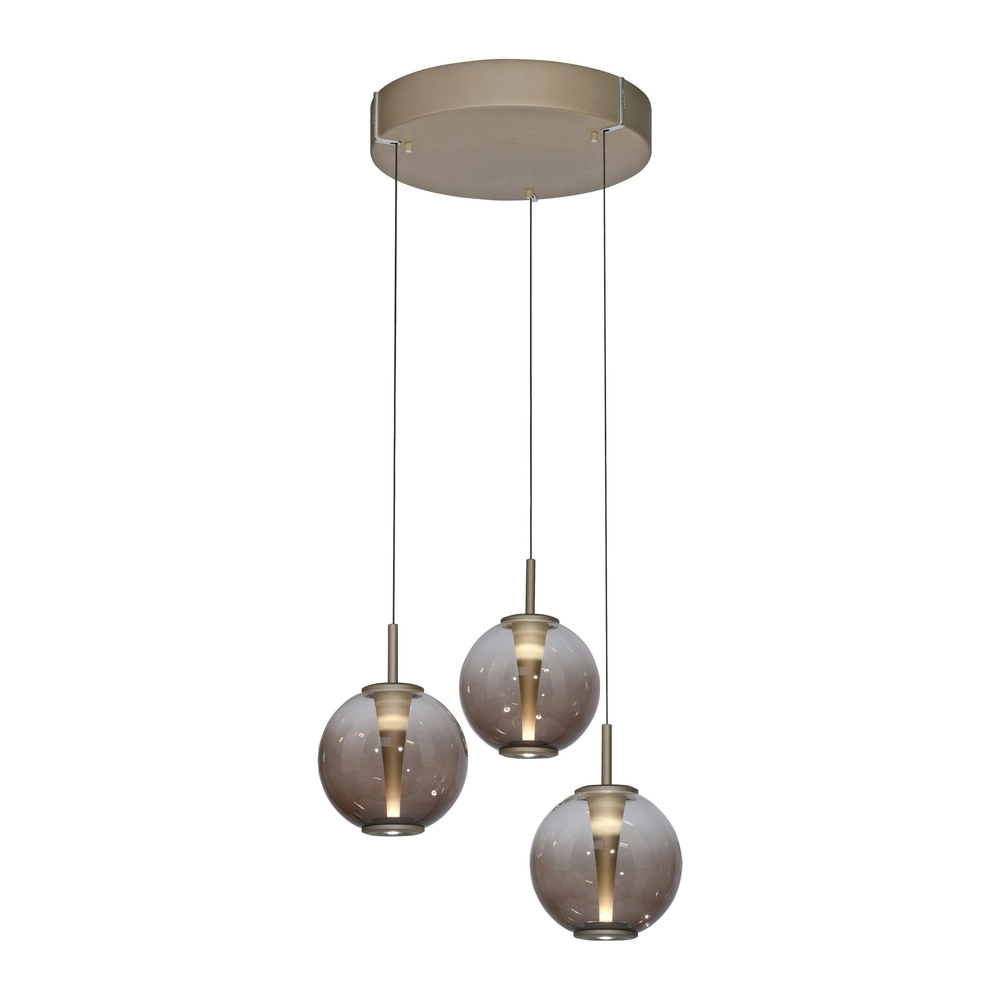 Vide pendant lamp Pure E-Infinty Bronce with amber glass Paul Neuhaus 4012248398166