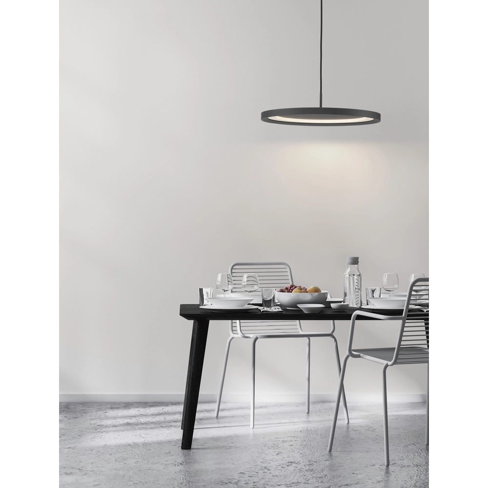 Sleek pendant lamp Andria black Ø 40cm Lyora 5212017432001
