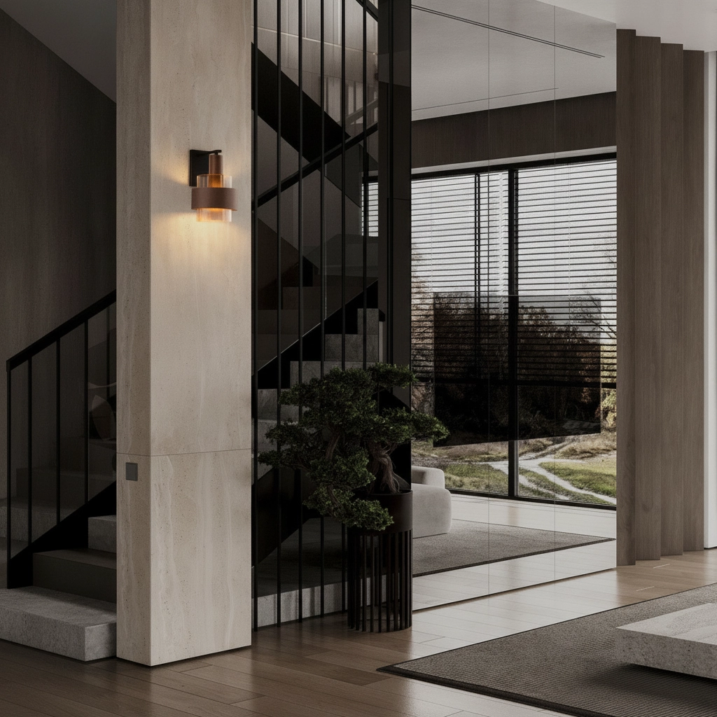 Modern wall lamp Serena coffee brown