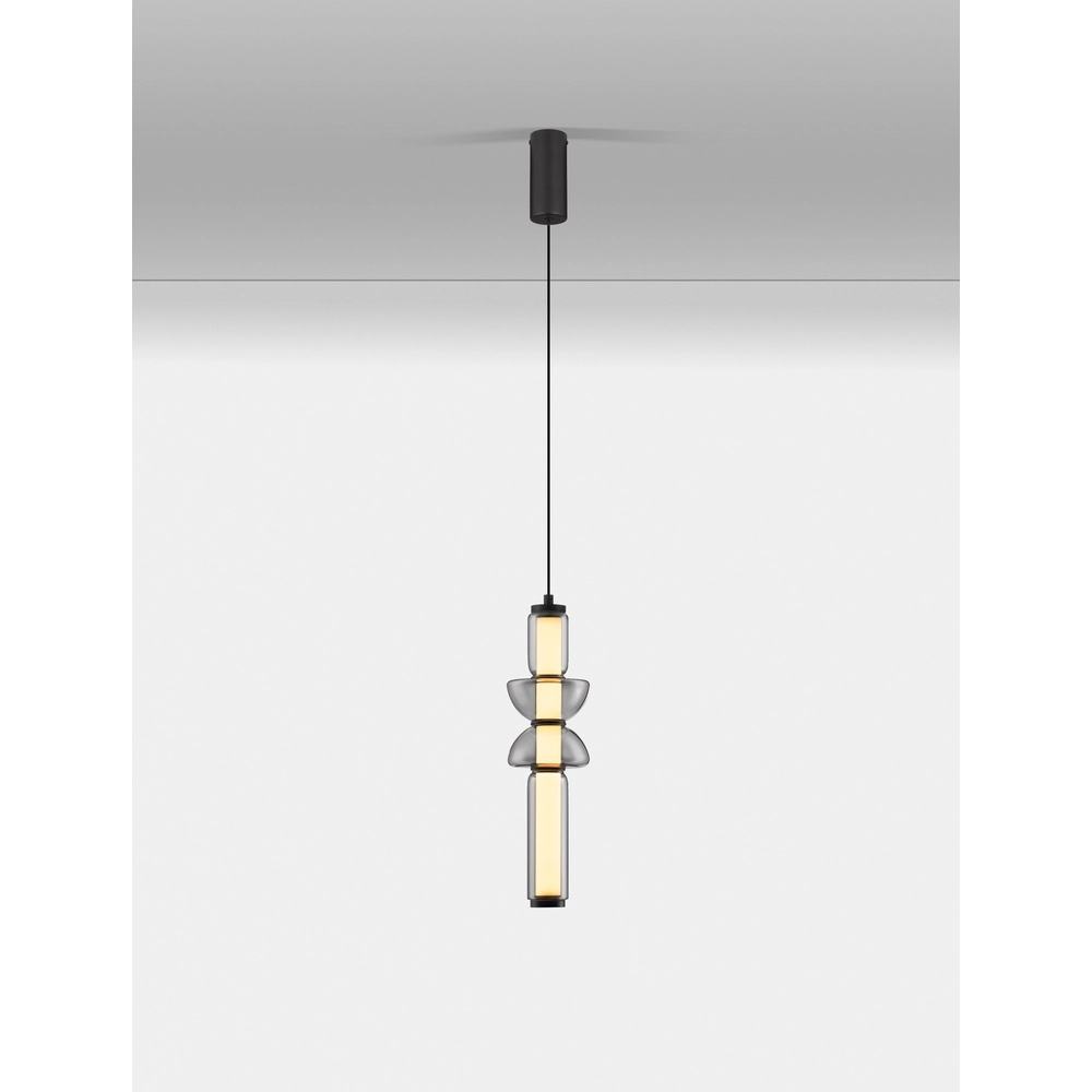 1-light pendant lamp Ulon smoke glass