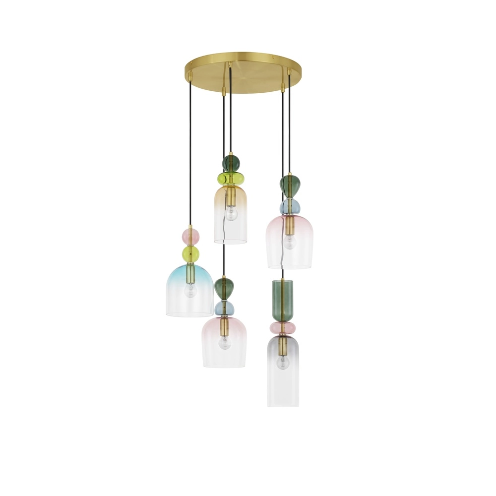 Colored pendant lamp Murano 5-light Lyora 5212017434234