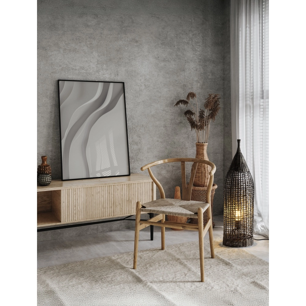 Bohemian floor lamp Naos rattan 73H black Lyora 5212017477569