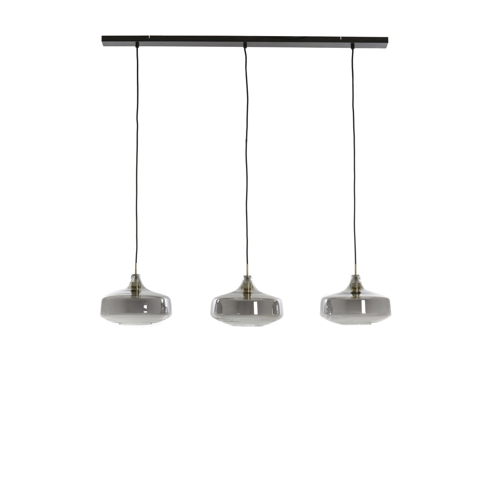 Dining table pendant lamp Solna 3 glass shades