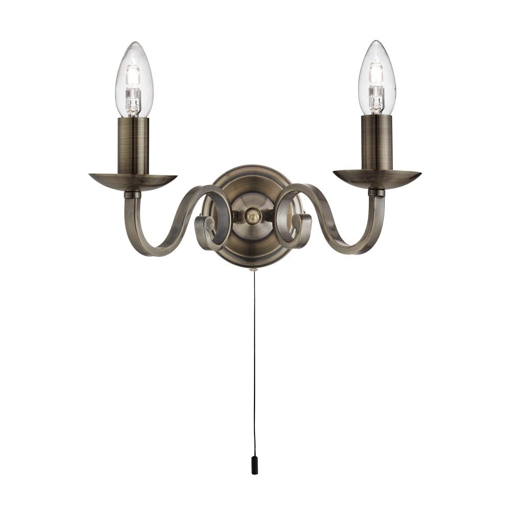 Classic wall lamp Richmond 2-light bronze brown