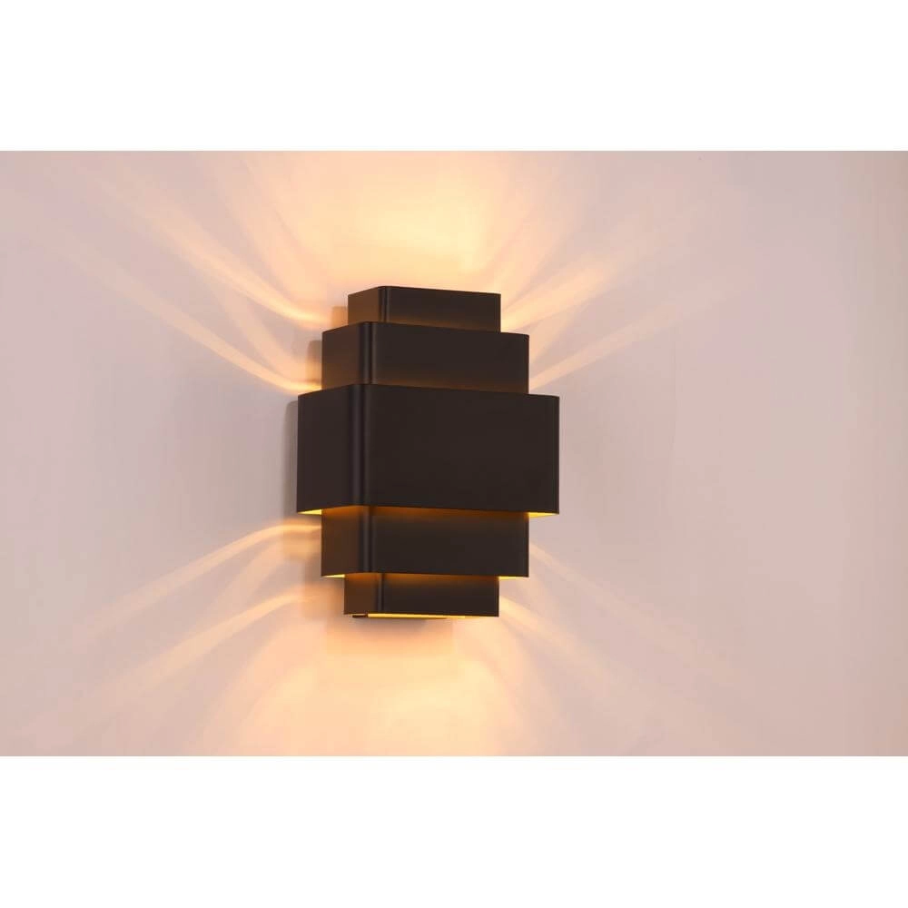 Design wall lamp Layers Black with gold inside