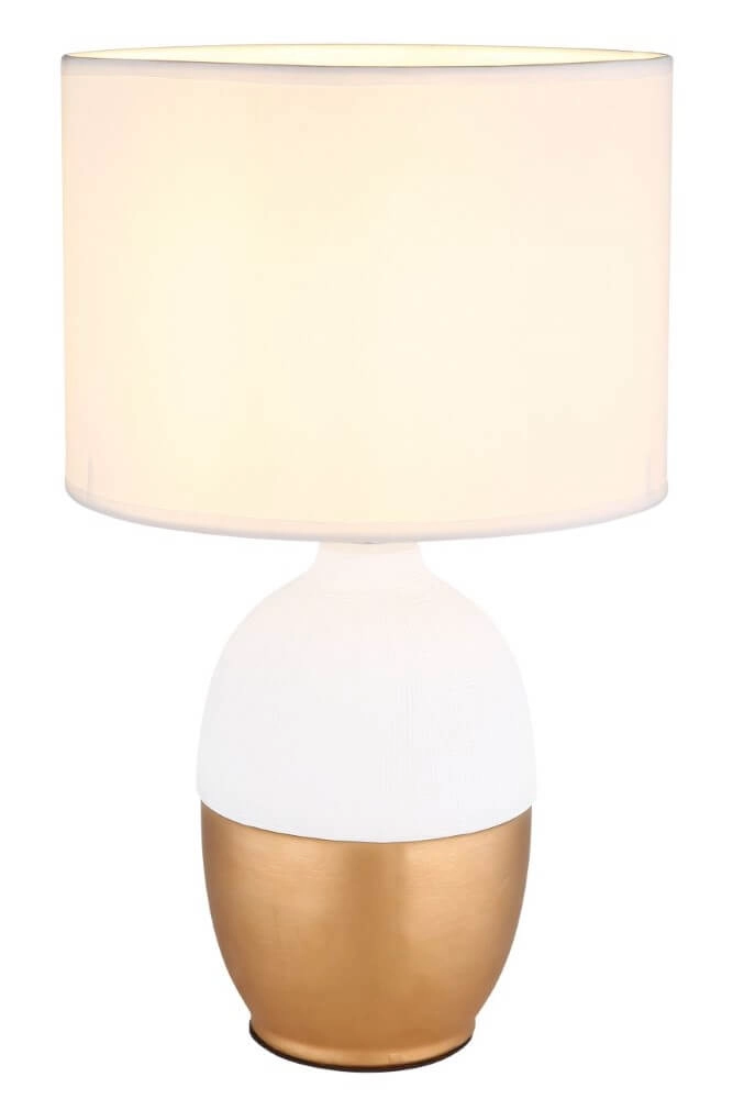 Golden table lamp Valentino with white