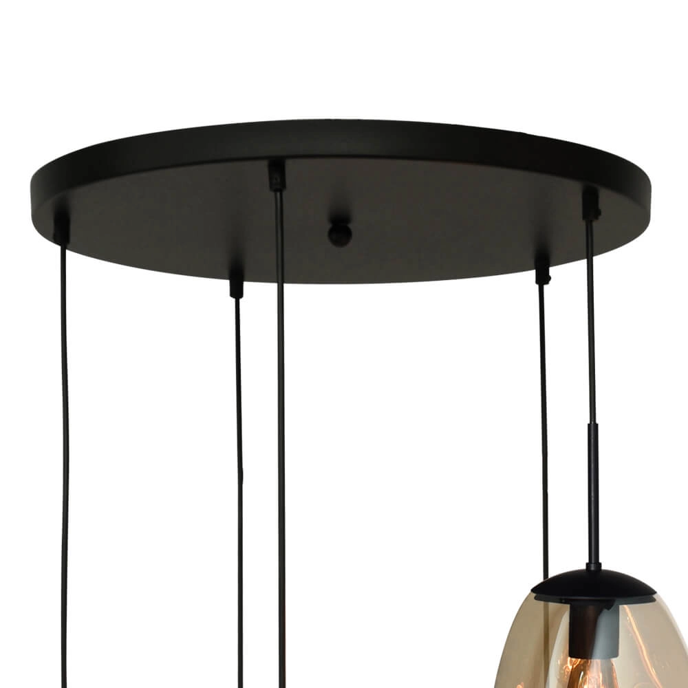 Vide hanging lamp Lava 5x gold glass Ø 22.5cm Masterlight 8718121286556