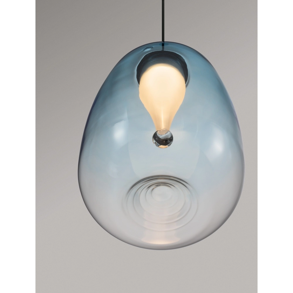 Design pendant lamp Oblo 1-light blue glass