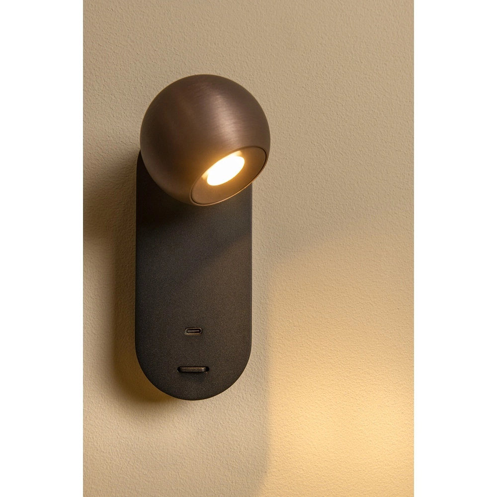 Wall lamp bulb Montana Design coffee brown Premium by Lucide 5411212680136