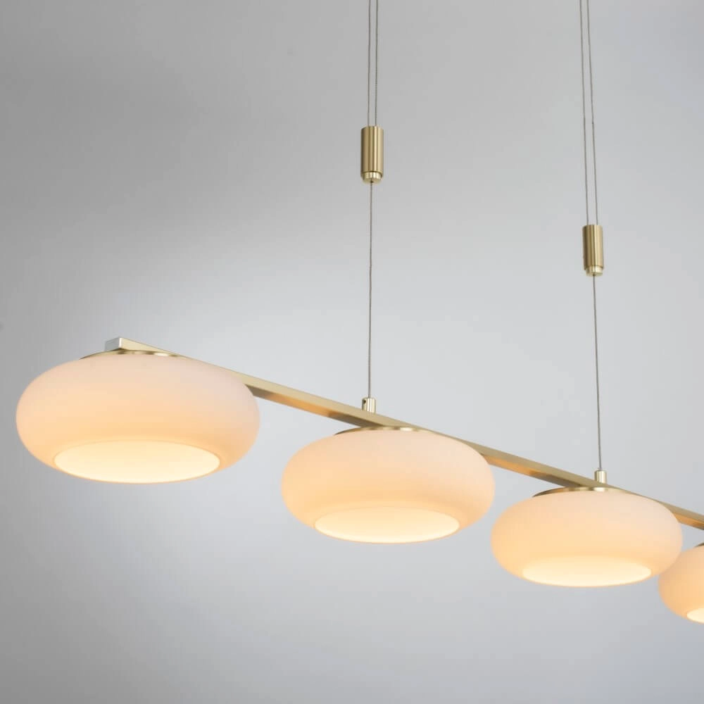 4-light pendant lamp Q-Etienne brass straight Paul Neuhaus 4012248350478