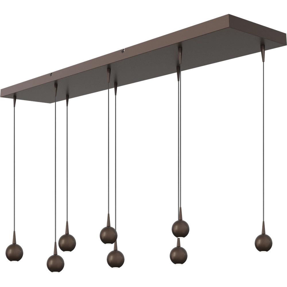 8-light pendant lamp Talana 130cm cocoa brown Ø 6cm DTW