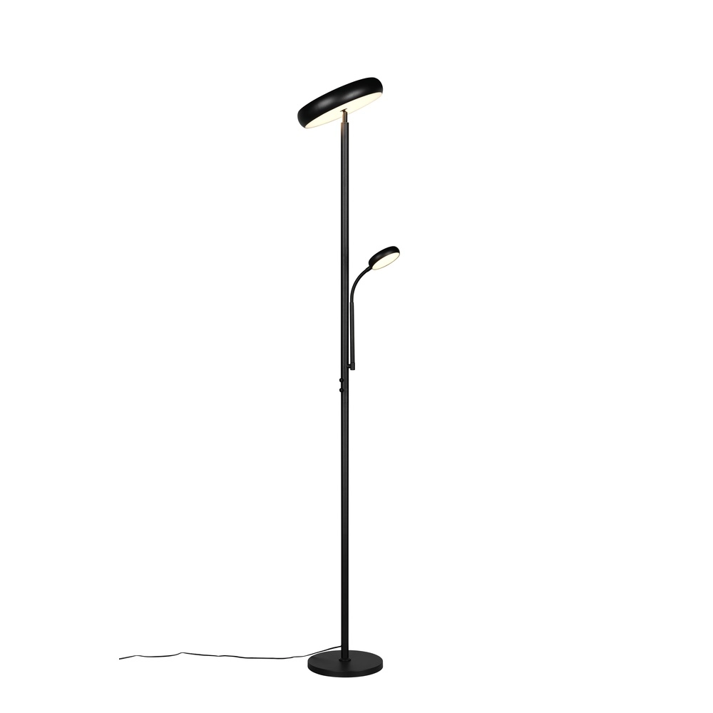 Floor lamp Palermo black with reading lamp Trio 4017807641363