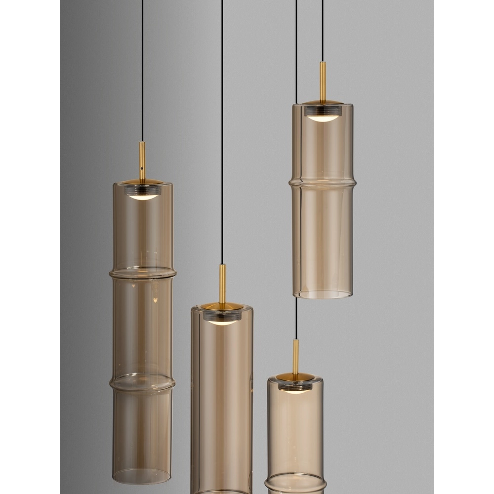 Unique pendant lamp Sano Round 5-light gold Lyora 5212017474063