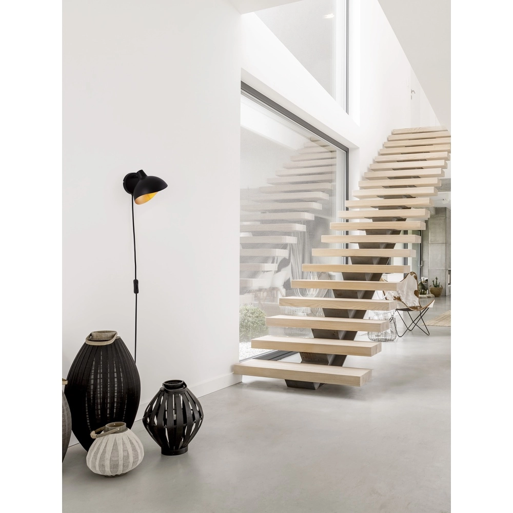 Wall lamp Geti Black with gold inside Lyora 5212017436382