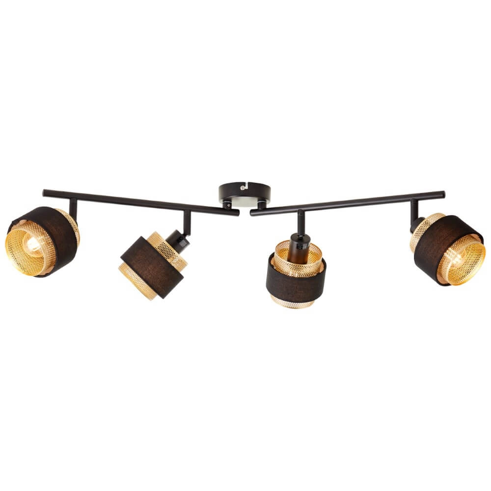 4-light ceiling lamp Grove black with gold Brilliant 4004353424120