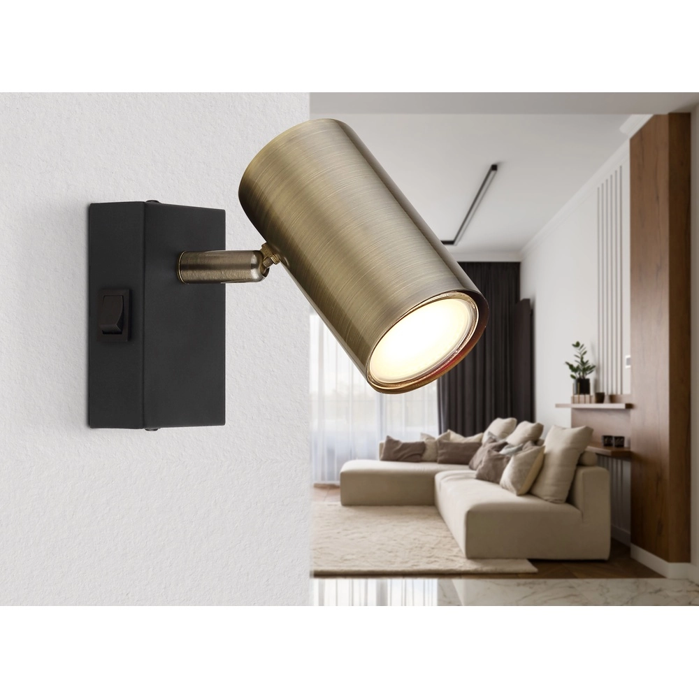 Surface-mounted spot Robby black with bronze Globo 9007371436989