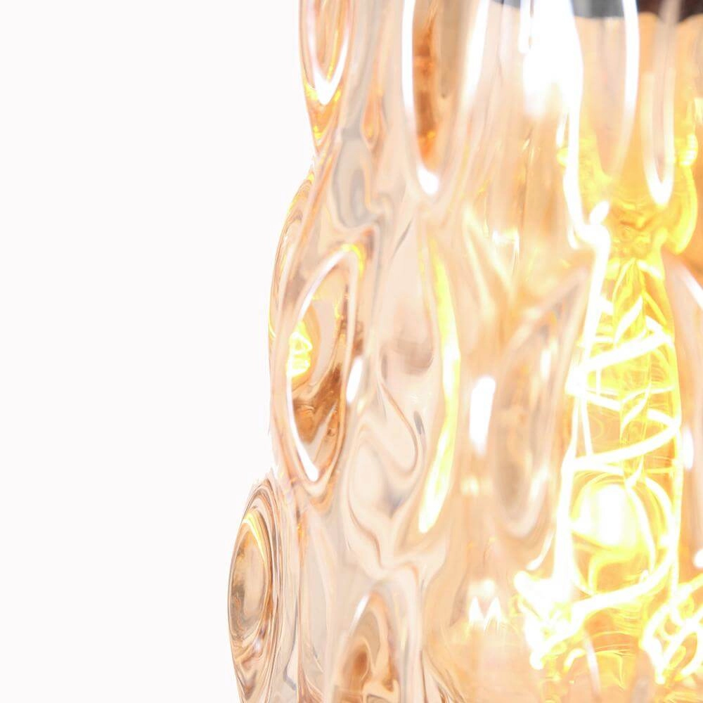 Floor lamp Vidrio black with amber glass Steinhauer 8712746173741