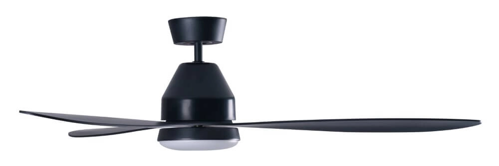 Black ceiling fan with lamp Whitehaven Ø 143cm IP55 Beacon 9333509136477