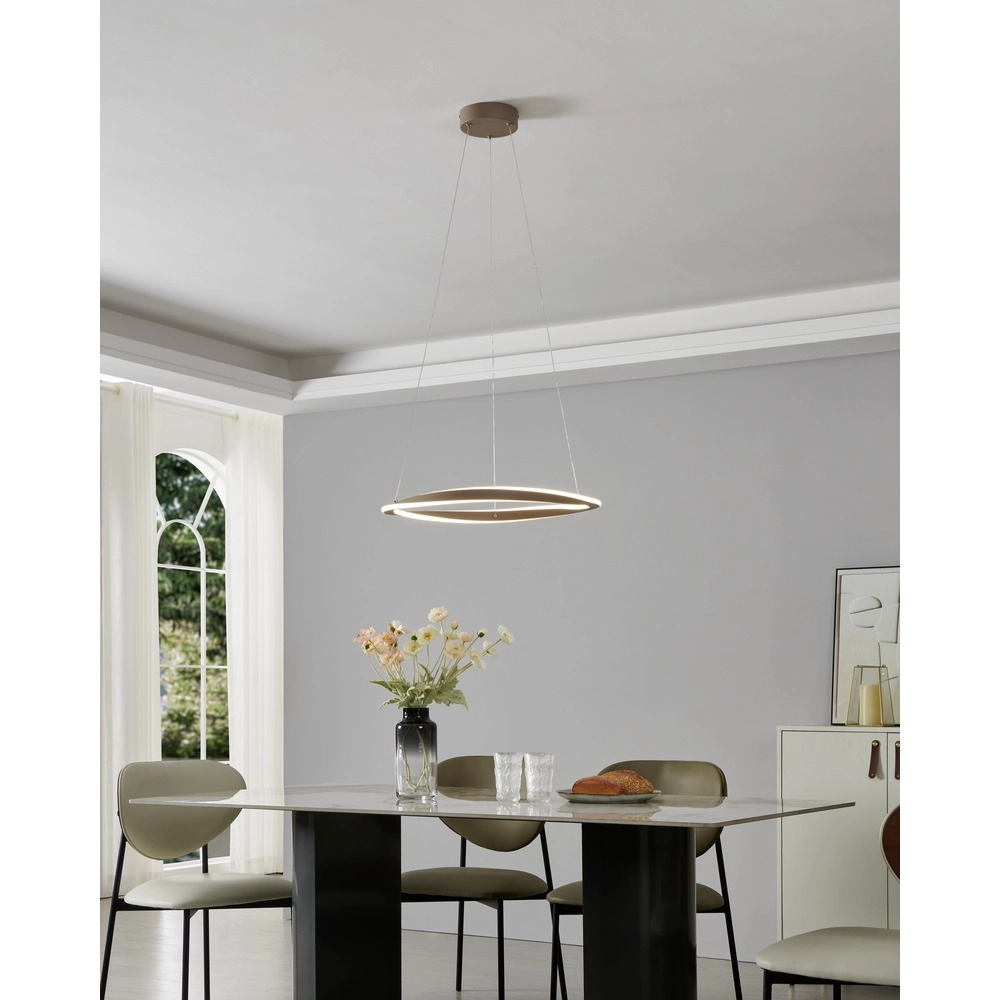 Design pendant lamp Camerota sand brown Ø 57cm