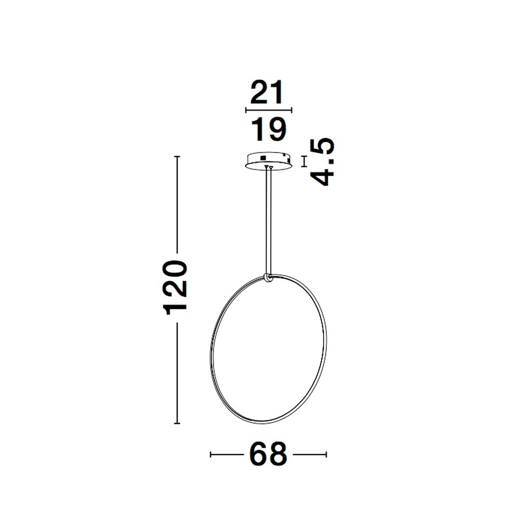 Pendant lamp Ring black Ø 68cm Lyora 5212017429315