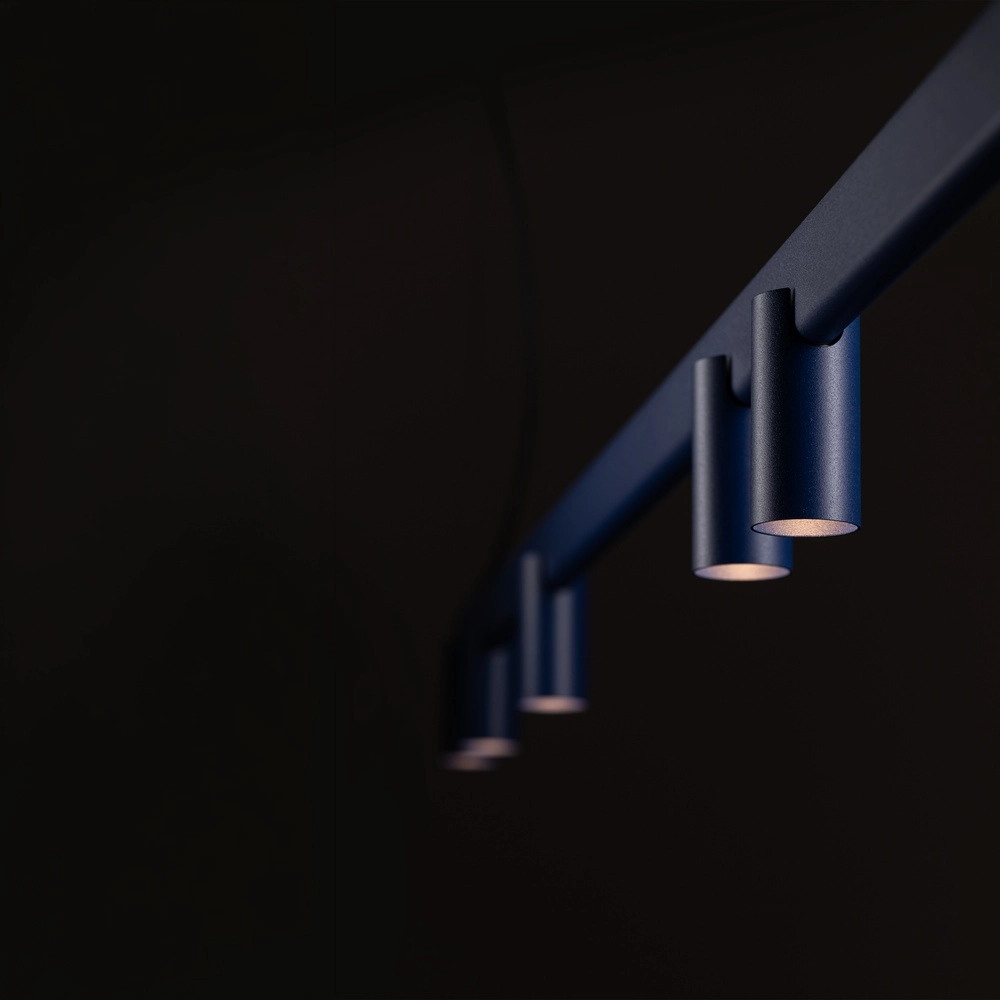 Design pendant lamp Fourty 7-light navy blue