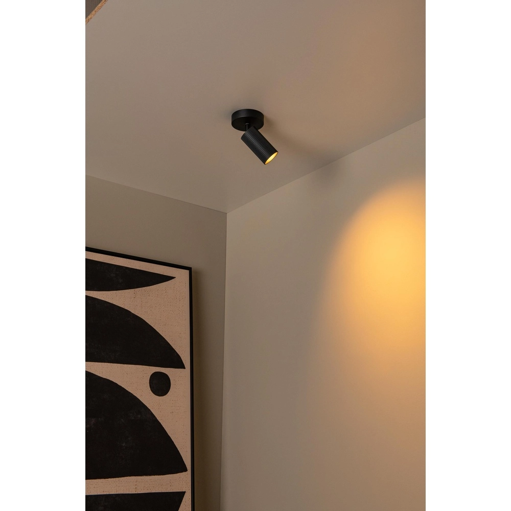 Surface-mounted ceiling spot Clubs Black Lucide 5411212093486