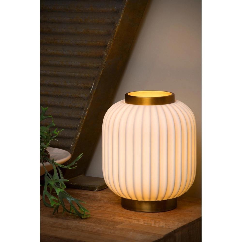 Design table lamp Gosse Gold with white Lucide 5411212134158